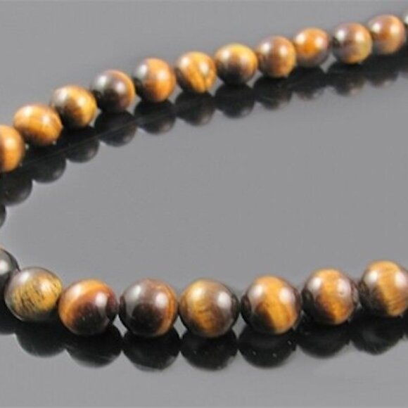 Blackjack Tiger Eye Beaded Necklace and Bracelet 2 Piece Set